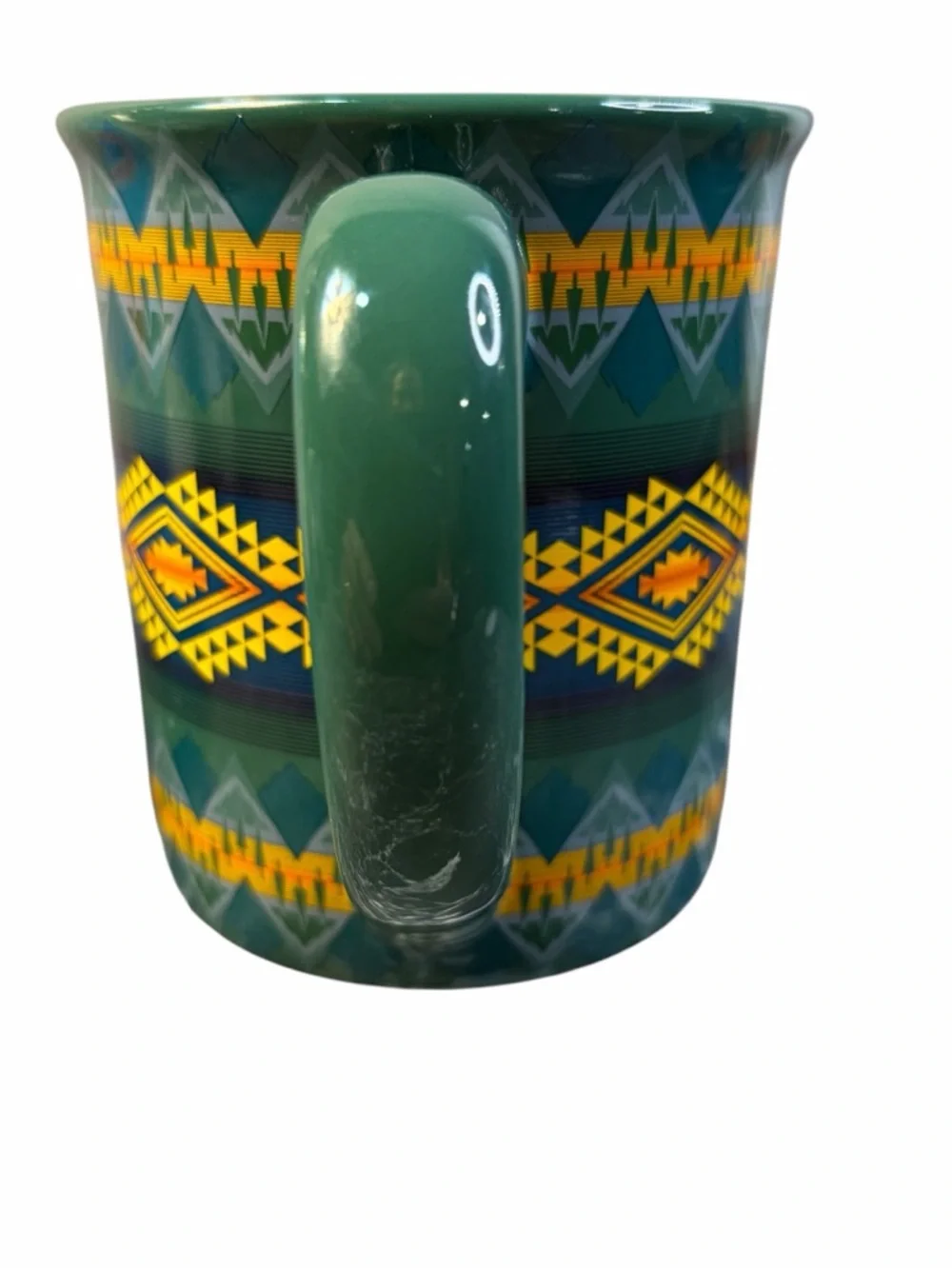 PENDLETON GREEN SOUTHWEST PRINT COFFEE MUG 12 OZ